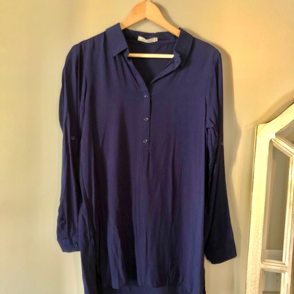 Heart and Hips Navy Blue Tunic Length Blouse - Picture 2 of 10